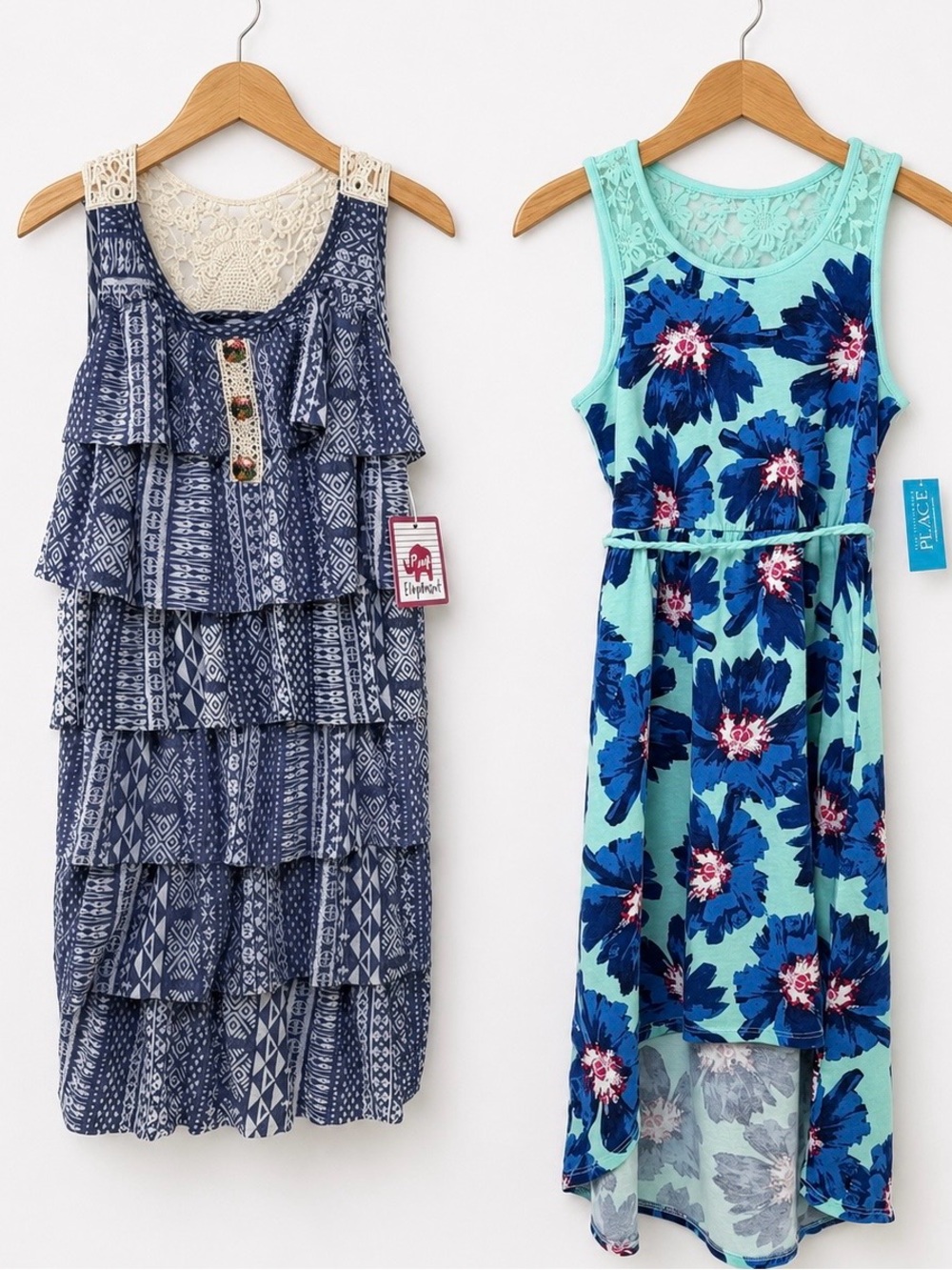 Girls Dress Lot of 2 - 5/6 & 6X Boho Floral Hi Low Lace Boutique NWT